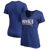 Kansas City Royals Women's Onside Stripe V-Neck T-Shirt Clearance