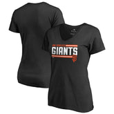 San Francisco Giants Women's Onside Stripe V-Neck T-Shirt Lifestyle