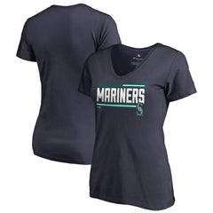 Seattle Mariners Women's Onside Stripe V-Neck T-Shirt Lifestyle