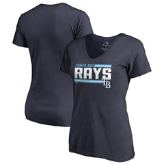 Tampa Bay Rays Women's Onside Stripe V-Neck T-Shirt On Sale