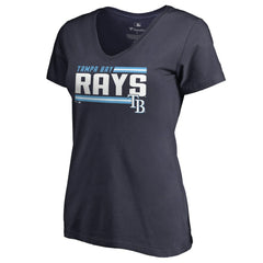 Tampa Bay Rays Women's Onside Stripe V-Neck T-Shirt On Sale