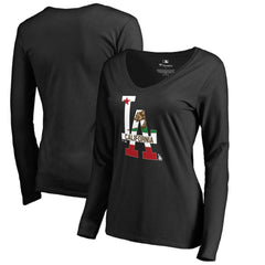 Los Angeles Dodgers Women's Hometown Collection Cali Flag Long Sleeve V-Neck T-Shirt for sale
