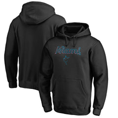 Miami Marlins Team Lockup Fitted Pullover Hoodie Online