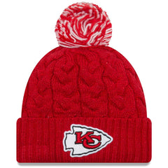 Kansas City Chiefs New Era Women's Cozy Cable Cuffed Knit Hat Red - NFL