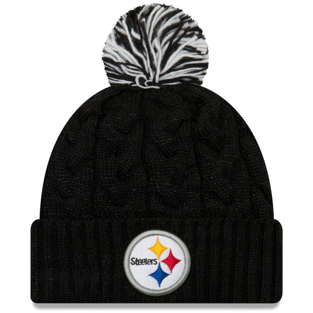 Pittsburgh Steelers New Era Women's Cozy Cable Cuffed Knit Hat Black - NFL