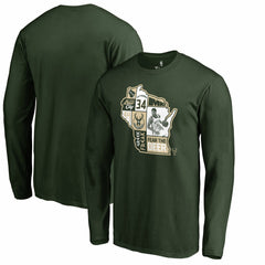NBA - Giannis Antetokounmpo Milwaukee Bucks Player State Long Sleeve T-Shirt - Hunter Green