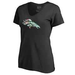 Denver Broncos Women's Lovely V-Neck T-Shirt Black - NFL