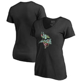 Minnesota Vikings Women's Lovely V-Neck T-Shirt Black - NFL