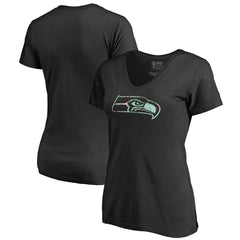 Seattle Seahawks Women's Lovely V-Neck T-Shirt Black - NFL