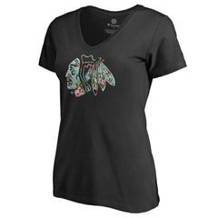 Chicago Blackhawks Women's Lovely V-Neck T-Shirt Black