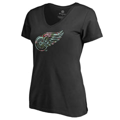 Detroit Red Wings - Women's Lovely V-Neck T-Shirt Black