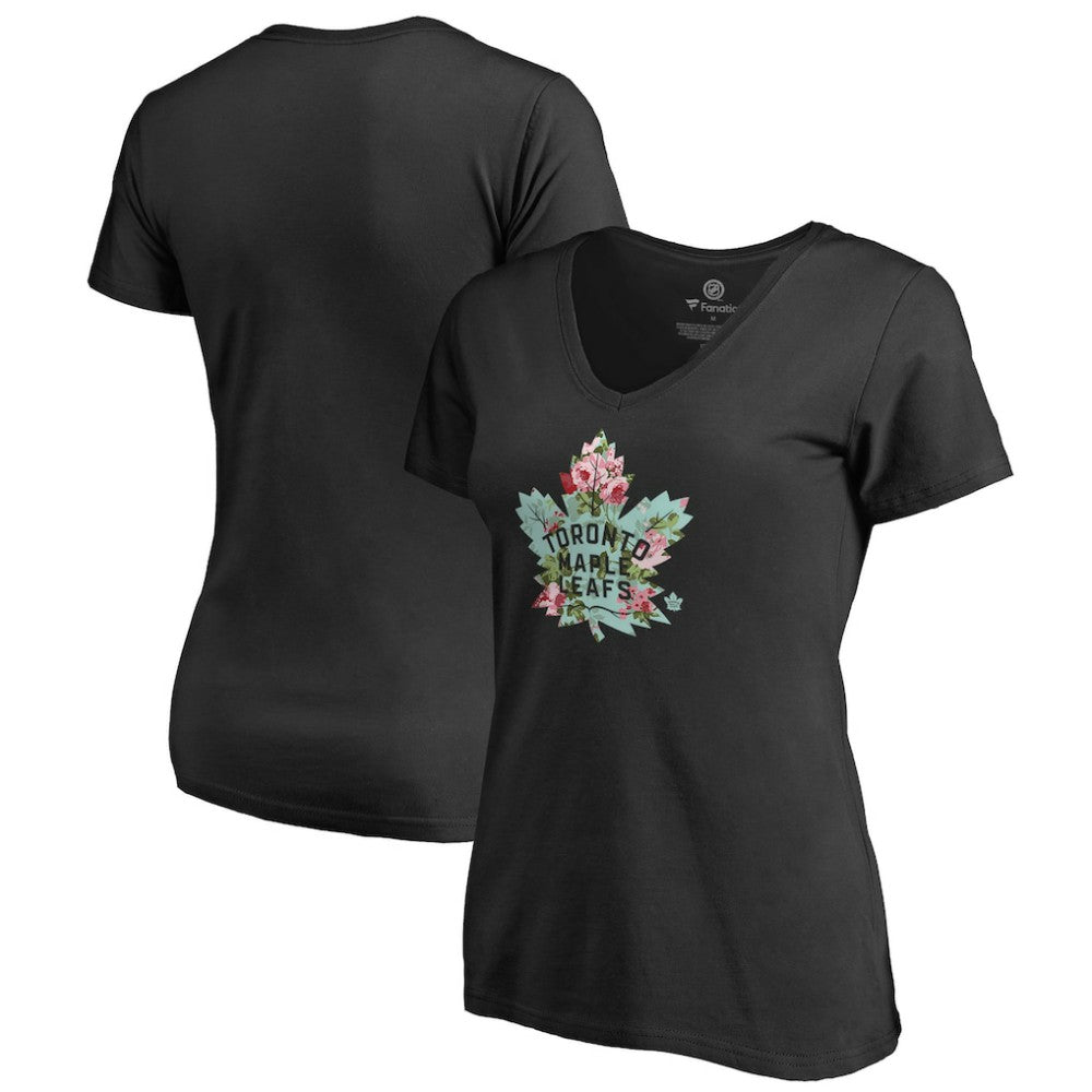 Toronto Maple Leafs - Women's Lovely V-Neck T-Shirt Black