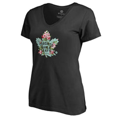 Toronto Maple Leafs - Women's Lovely V-Neck T-Shirt Black