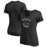 Vancouver Canucks - Women's Lovely V-Neck T-Shirt Black