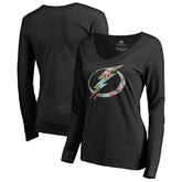 Tampa Bay Lightning - Women's Lovely Long Sleeve V-Neck T-Shirt Black