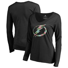 Tampa Bay Lightning - Women's Lovely Long Sleeve V-Neck T-Shirt Black