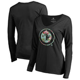 Winnipeg Jets - Women's Lovely Long Sleeve V-Neck T-Shirt Black