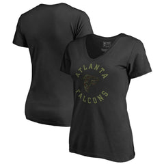 Atlanta Falcons Women's Camo Collection Liberty V-Neck T-Shirt Black - NFL