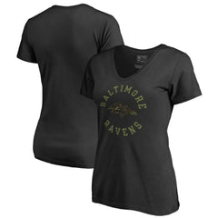 Baltimore Ravens Women's Camo Collection Liberty V-Neck T-Shirt Black - NFL