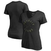 Detroit Lions Women's Camo Collection Liberty V-Neck T-Shirt Black - NFL