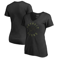 Detroit Lions Women's Camo Collection Liberty V-Neck T-Shirt Black - NFL