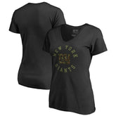 New York Giants Women's Camo Collection Liberty V-Neck T-Shirt Black - NFL
