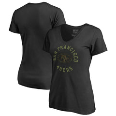 San Francisco 49ers Women's Camo Collection Liberty V-Neck T-Shirt Black - NFL
