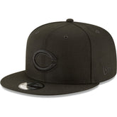 Cincinnati Reds New Era Black on Black 9FIFTY Team Snapback Adjustable Hat for sale