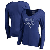 Indianapolis Colts Women's Graceful Long Sleeve V-Neck T-Shirt Royal - NFL