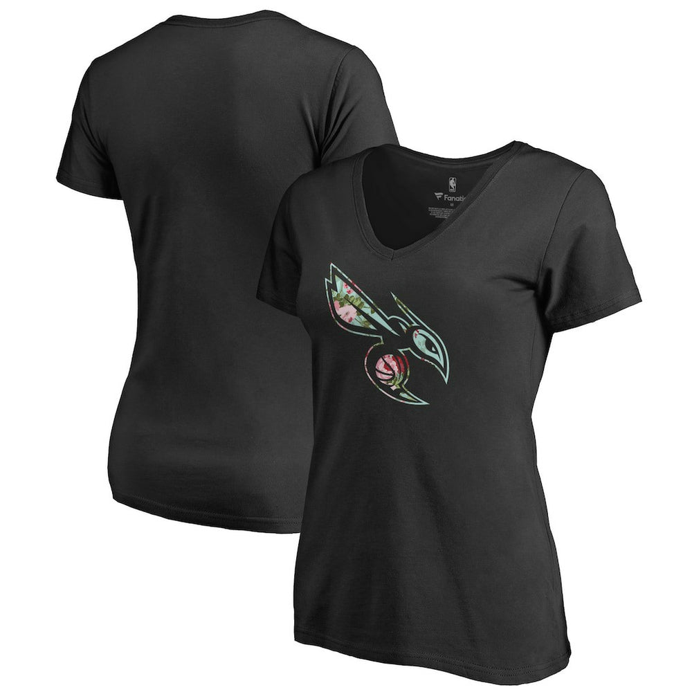 NBA - Charlotte Hornets Lovely V-Neck T-Shirt - Black