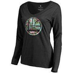 NBA - Golden State Warriors Women's Lovely V-Neck Long Sleeve T-Shirt - Black
