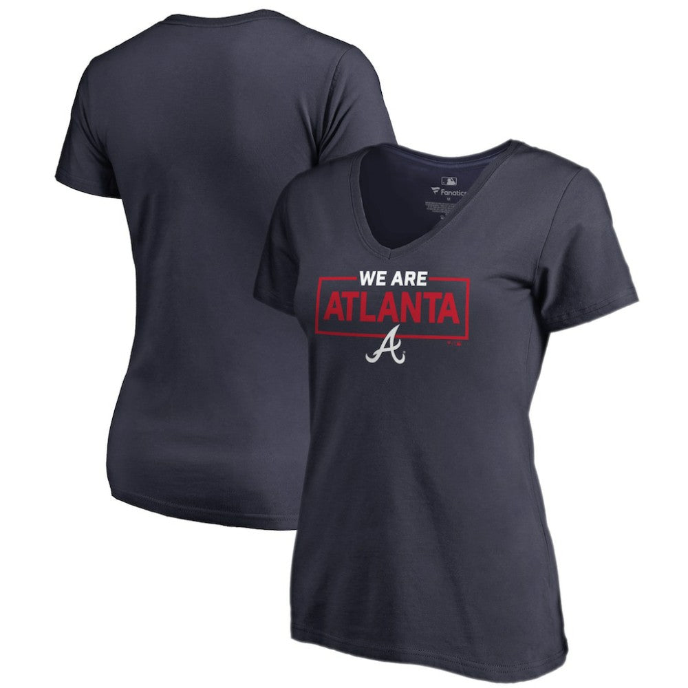 Atlanta Braves Women's We Are Icon V-Neck T-Shirt Sale