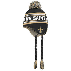 New Orleans Saints Preschool Jacquard Tassel Knit Hat with Pom Black/Gold - NFL