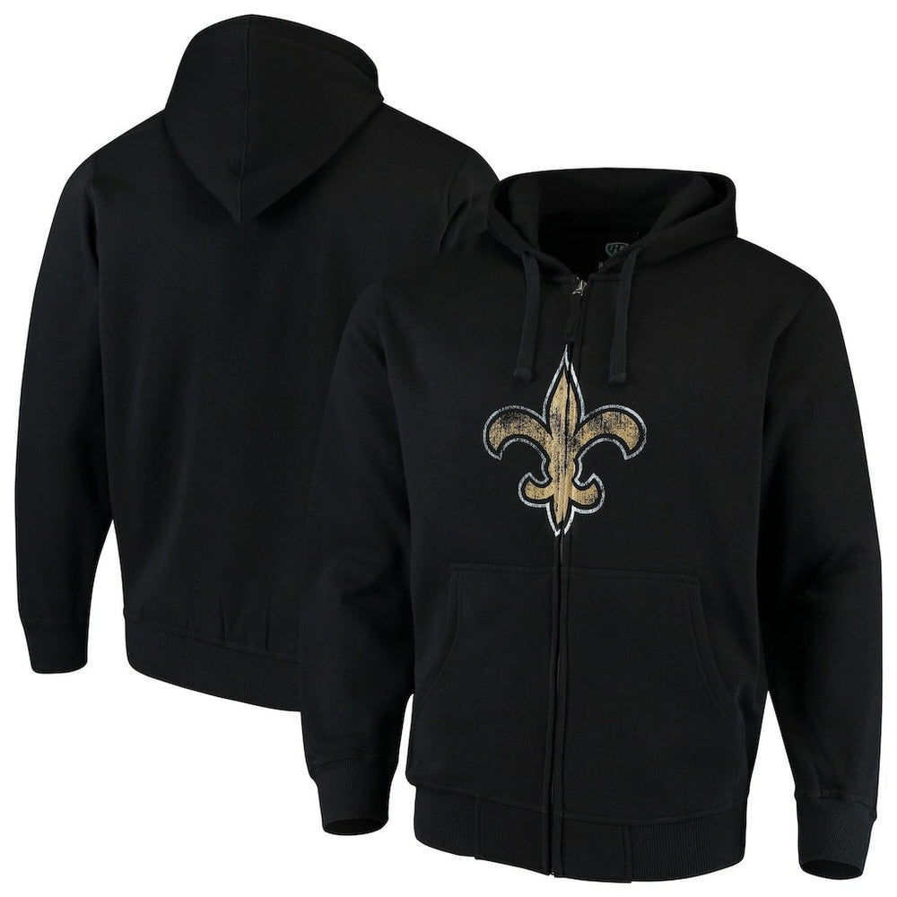 New Orleans Saints G-III Sports by Carl Banks Primary Logo Full-Zip Hoodie Black - NFL