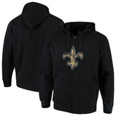 New Orleans Saints G-III Sports by Carl Banks Primary Logo Full-Zip Hoodie Black - NFL