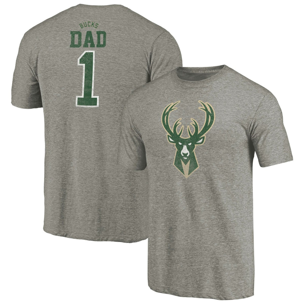 NBA - Milwaukee Bucks Greatest Dad Tri-Blend T-Shirt - Gray