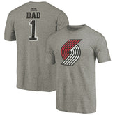 NBA - Portland Trail Blazers Greatest Dad Tri-Blend T-Shirt - Gray