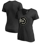 NBA - Atlanta Hawks Women's Cloak Camo V-Neck T-Shirt - Black