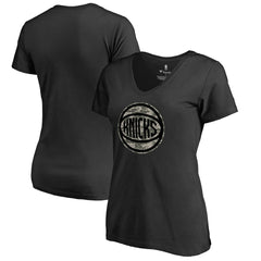 NBA - New York Knicks Women's Cloak Camo V-Neck T-Shirt - Black