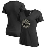 NBA - Philadelphia 76ers Women's Cloak Camo V-Neck T-Shirt - Black