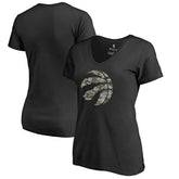 NBA - Toronto Raptors Women's Cloak Camo V-Neck T-Shirt - Black
