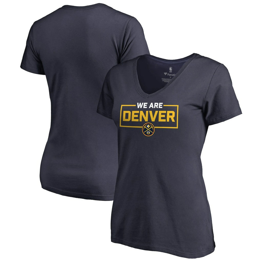 NBA - Denver Nuggets Women's We Are Iconic Collection V-Neck T-Shirt - Navy
