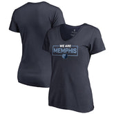 NBA - Memphis Grizzlies Women's We Are Iconic Collection V-Neck T-Shirt - Navy