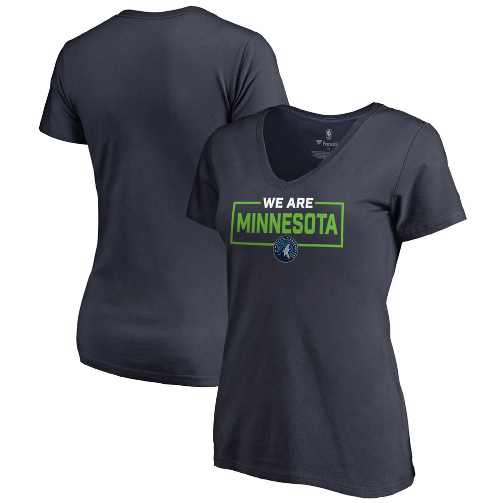 NBA - Minnesota Timberwolves Women's We Are Iconic Collection V-Neck T-Shirt - Navy
