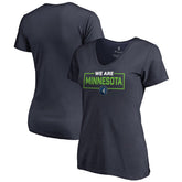 NBA - Minnesota Timberwolves Women's We Are Iconic Collection V-Neck T-Shirt - Navy