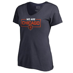 Chicago Bears Women's We Are Icon V-Neck T-Shirt Navy - NFL