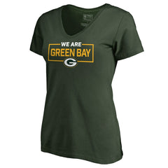 Green Bay Packers Women's We Are Icon V-Neck T-Shirt Green - NFL