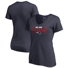New England Patriots Women's We Are Icon V-Neck T-Shirt Navy - NFL