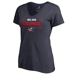Columbus Blue Jackets - Women's Iconic Collection V-Neck T-Shirt Navy