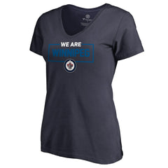 Winnipeg Jets - Women's Iconic Collection V-Neck T-Shirt Navy
